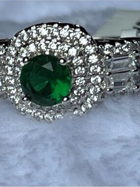 Charmed Aroma Emerald Halo Cocktail Ring